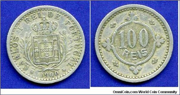 100 reis.
King Carlos I (1889-1908).


Cu-Ni.