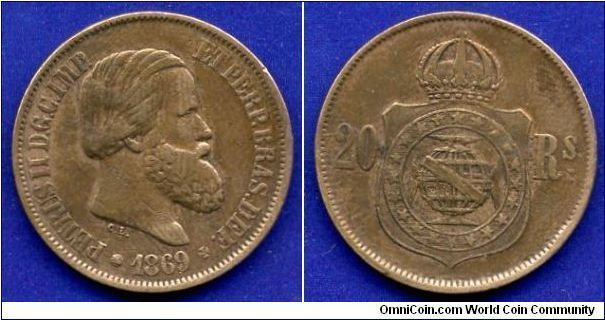 20 reis.
Imperio Do Brazil.
D. Pedro II (1831-1889) Constitucional imperador do Brasil.


Cu.