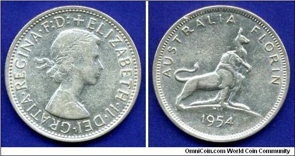 1 Florin.
The royal visit of Elizabeth II in Australia.
Elizabeth II Dei.Gratia.Regina.F:D:+.


Ag500f. 11,31gr.