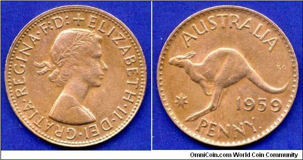 1 penny.
Elizabeth II Dei.Gratia.Regina.F:D:+.


Br.