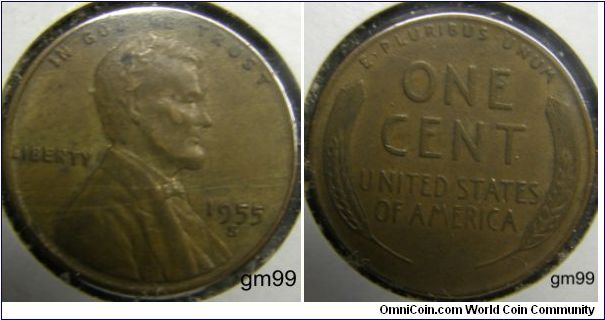 1955S LINCOLN/Wheat Penny