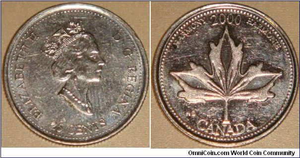 Canada, 25 cents, 2000 Millennium series (June): Harmony
