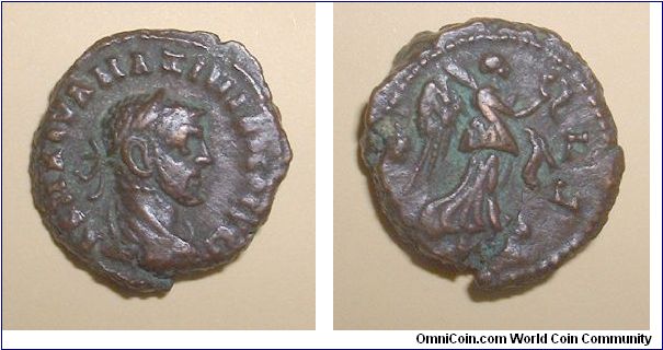 MAXIMIANUS - Alexandrian coins - Potin Tetradrachm of Alexandria. Dated Year 3 = 288-289 AD. A K M OVA MAXIMIANOC CEB, laureate, draped & cuirassed bust right / L-G, Nike advancing right holding palm & wreath. Mm 19,9 grs 6,4