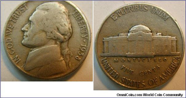 The nickel's design since 1938 has featured a profile of President Thomas Jefferson on the obverse.
Reverse features his Virginian estate, Monticello
