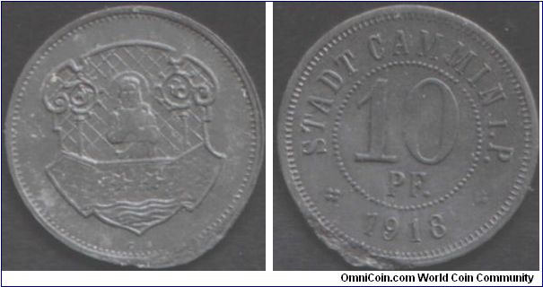 1918 Cammin 10 pfennig notgeld.