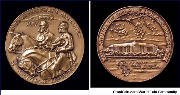 ANA 1987 Convention medal, 58mm bronze.