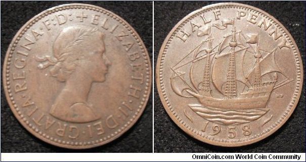 Elizabeth pre-decimal half penny