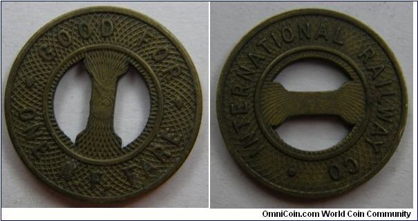 International Railway Co.
good For One Fare
Token