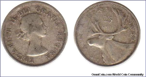 1958 25 cents