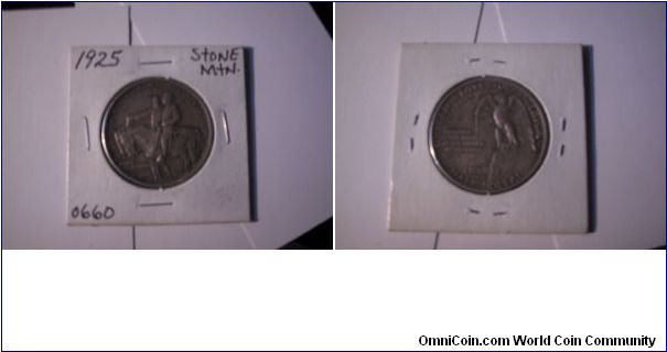 1925 Stone Mountain commemerative Half Dollar. Coin is in fine condition.