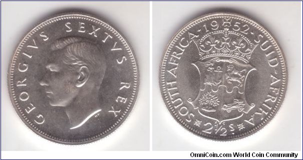 KM-39.2, 1952 2 1/2 shillings (half-crown) in proof from set.