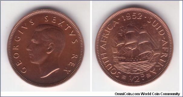 KM-33, 1952 proof half penny