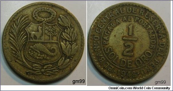 Peru km220.5 1/2 Sol (1935-1965)