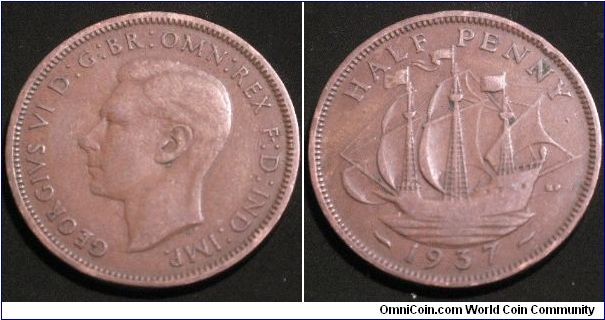 George VI half penny