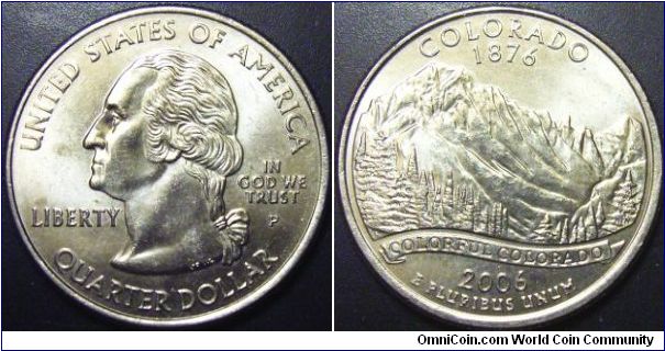 US 2006 quarter dollar commemorating Colorado, mintmark P. Special thanks to Art!