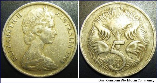 Australia 1968 5 cents. Special thanks to Nancyc!