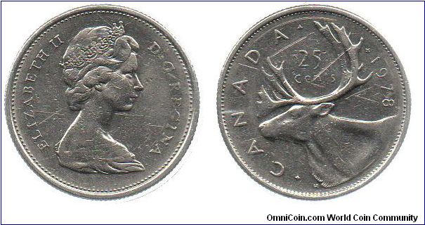 1978 25 cents - CANADA far from rim