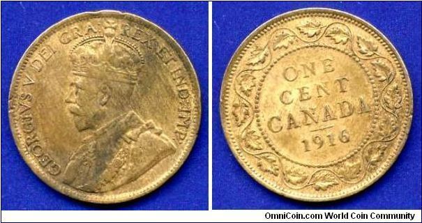 1 cent.
'Big cent'.
George V (1910-1936).


Br.