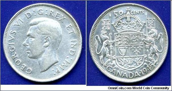 50 cents.
George VI (1936-1952) Rex & Ind:Imp:.


Ag800f. 11,66gr.