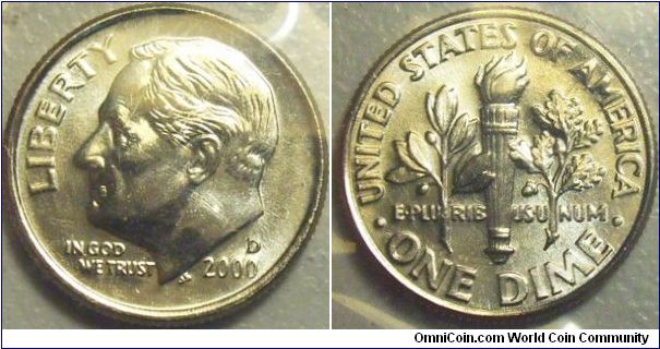 US 2000 dime. Mintmark D. Special thanks to Art!