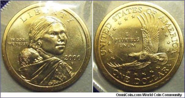 US 2000 1 dollar. Mintmark P. Special thanks to Art!