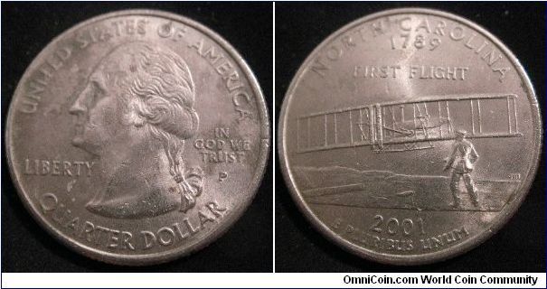 USA P 'North Carolina' 25 cent