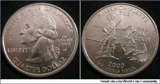 USA D 'Massachusetts' 25 cent