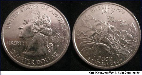 USA D 'Mississippi' 25 cent