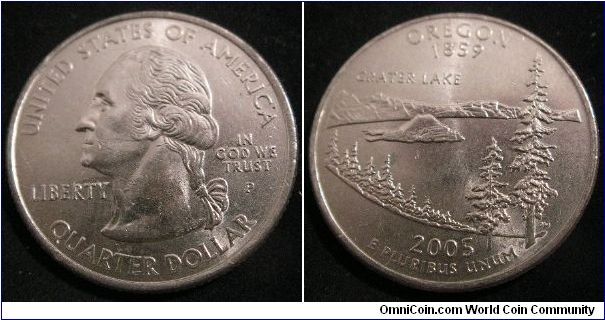 USA P 'Oregon' 25 cent