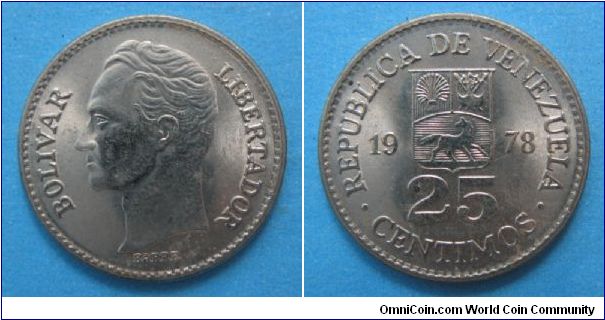 Republica de Venezuela, 25 centimos, Ni