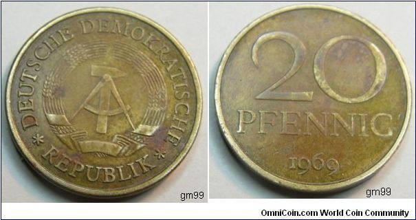 East Germany,  20 Pfennig