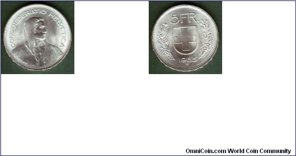 Helvetica (Now known as Switzerland)Silver coin
