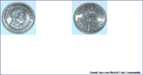 Jawaharlal Nehru 1Rs Coin