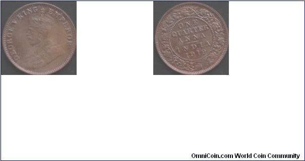 One Quarter Anna :George V King