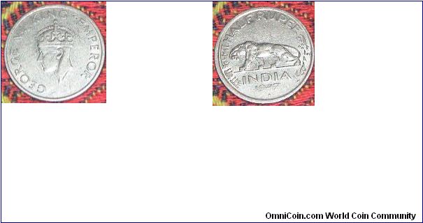 India:Half Rupee
King George VI