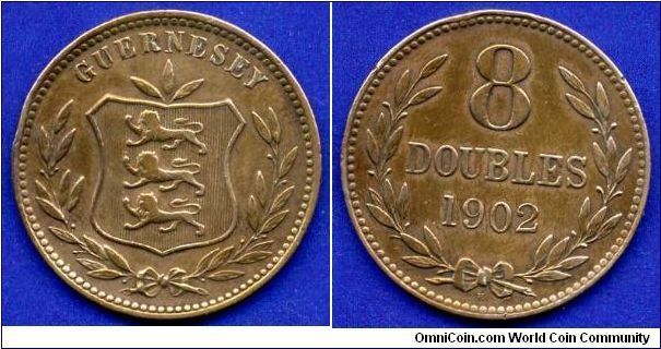 8 doubles.
Edward VII (1901-1910).
'H'- Heaton mint, Birmingham.


Br.