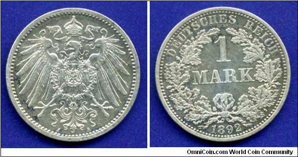 1 Mark.
German empire.
(A) Berlin mint.


Ag900f. 5,55gr.