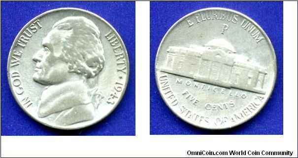 Jefferson 5 cents.
(P)Philadelfia.


Ag350f. 5,0gr.