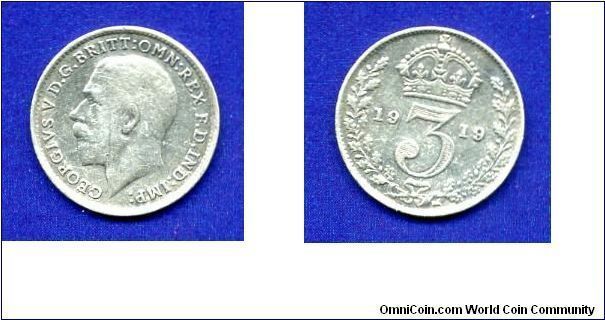 3 pence.
George V (1910-1936).


Ag925f. 1,41gr.