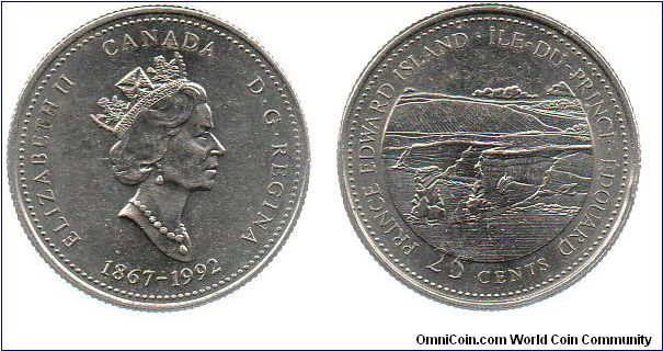 1992 Prince Edward Island 25 cents