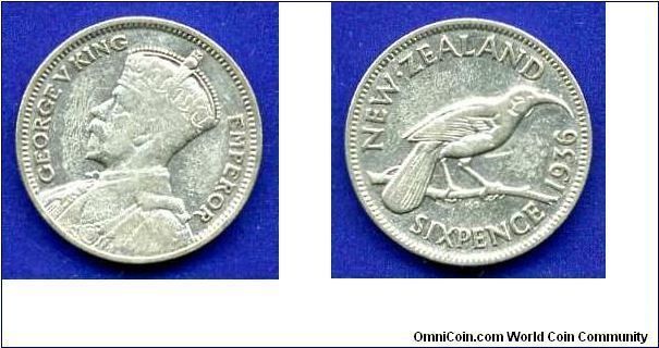 6 penny.
George V (1910-1936).


Ag500f. 2,82gr.