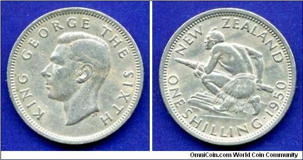 1 shilling.
George VI (1936-1952) King.

Cu-Ni.