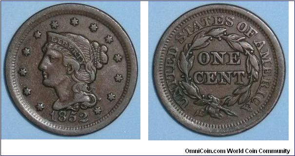 USA 1852 Large Cent
NEF