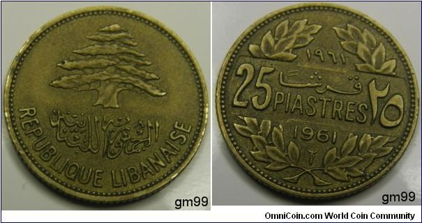 25 Piastres (1952,1961, Nice green tone