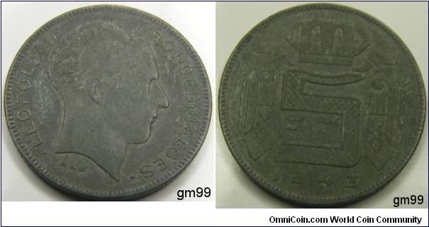 5 Francs (1941-1947) Belges