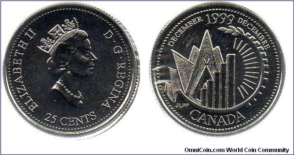 December 1999 25 cents - This is Canada
