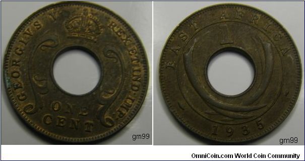 East Africa
1 Cent (1922-1935) King George V, nice dark  tone