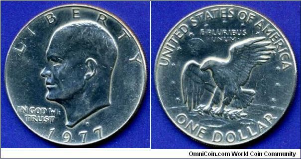 Dwight Eisenhower Dollar.
(D)Denver.


Cu-Ni.