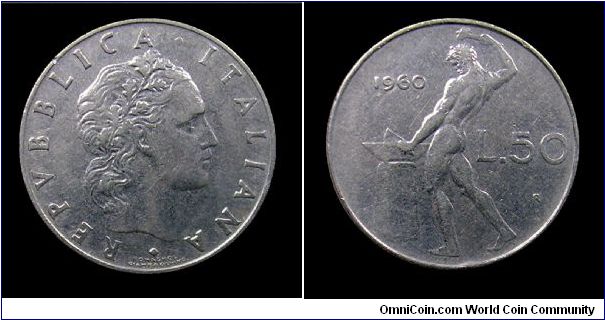 Italian Republic - 50 Lire - Acmonital