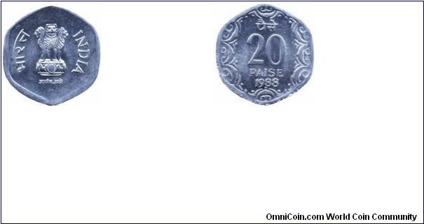 20 Paise:Alluminium